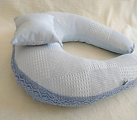 Emzirme Yastığı Ve Destek Minderi Mavi Dantelli