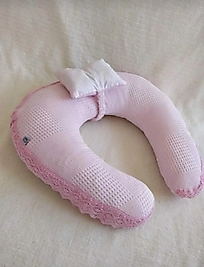 Emzirme Yastığı ve Destek Minderi Pembe Dantelli