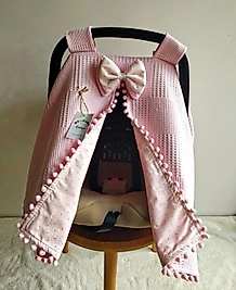 Tek Puset Örtüsü Çift Taraflı Pembe-puantiyeli