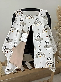 Tek Puset Örtüsü Çift Taraflı Düz Bej Panda