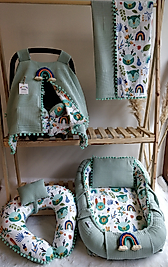 7 Parçalı Set Yeşil Rengarenk Hayvanlar