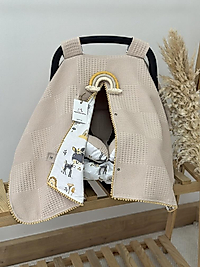 Çift Taraflı Puset Örtüsü+puset Minderi+puset Çarşafı 3'lü Set Bej Ceylan Ve Tavşan