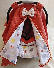 Puset Örtüsü+puset Minderi+puset Çarşafı 3'lü Set Kiremit