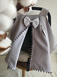 Tek Puset Örtüsü Çift Taraflı Gri Puantiyeli