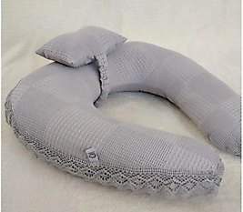 Emzirme Yastığı Ve Destek Minderi Gri Dantelli