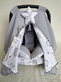 Puset Örtüsü+puset Minderi+puset Çarşafı 3'lü Set Ceylan Gri