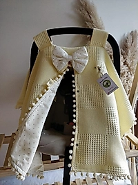 Tek Puset Örtüsü Çift Taraflı Sarı Puantiyeli