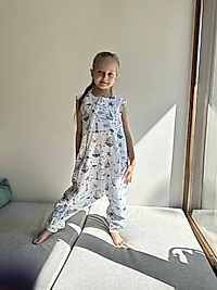 Çocuk Müslin Baharlık-Yazlık Uyku Tulumu - Mavi Deniz Temalı