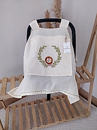 Tek Puset Örtüsü Tek Katlı Müslin Nakışlı Krem-aslan (özel Üretim)