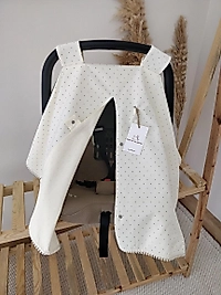 Tek Puset Örtüsü Çift Taraflı Krem Puantiyeli