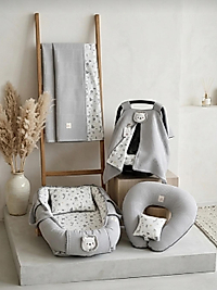 7 Parçalı Set Gri Aslan - Safari % 100 Pamuk Waffle Pike | Poplin
