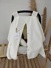 Çift Taraflı Puset Örtüsü Puset Minderi Puset Çarşafı 3'lü Set Krem