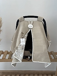 Tek Puset Örtüsü Çift Taraflı Bej-Tavşan