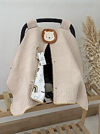 Tek Puset Örtüsü Çift Taraflı Aslan Kral Bej Renk