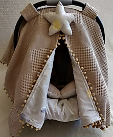 Puset Örtüsü+puset Minderi+puset Çarşafı 3'lü Set Uzay Bej