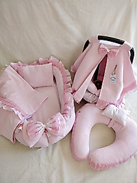 7 Parçalı Dantelli Ve Fırfırlı Set Pembe Rengi