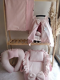 7 Parçalı Set Pembe Puantiyeli