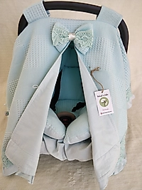 Puset Örtüsü+puset Minderi+puset Çarşafı 3'lü Set Mint Dantelli-fırfırlı