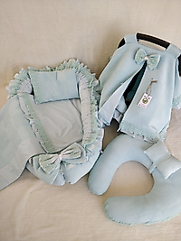 7 Parçalı Dantelli Ve Fırfırlı Set Mint Rengi