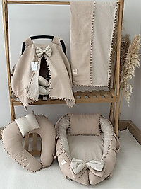 7 Parçalı Set Bej Puantiyeli