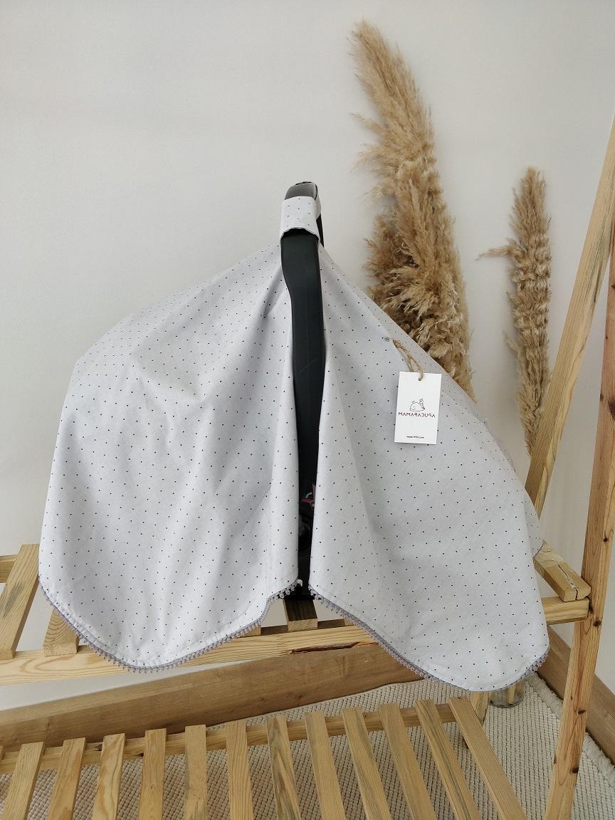 Tek Puset Örtüsü Çift Taraflı Düz Gri-puantiyeli