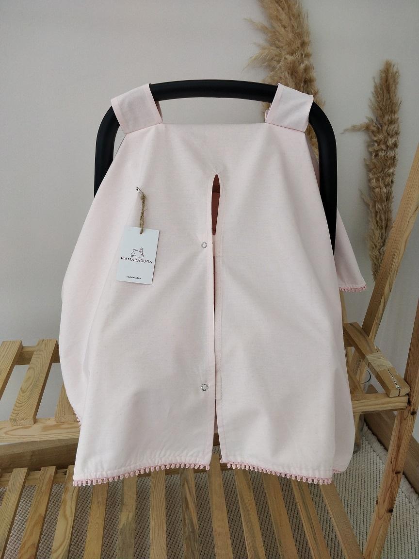 Tek Puset Örtüsü Çift Taraflı Düz Pembe-puantiyeli